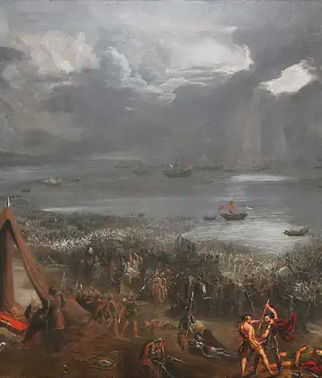 /images/tich/'Battle_of_Clontarf',_oil_on_canvas_painting_by_Hugh_Frazer,_1826.webp